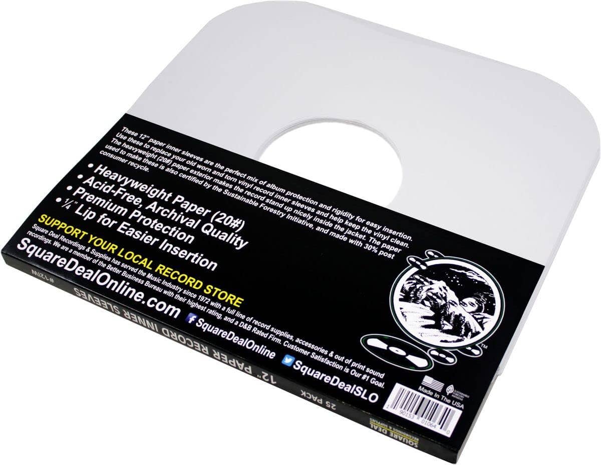 12” Paper Record Inner Sleeves - Archival Quality - Rounded