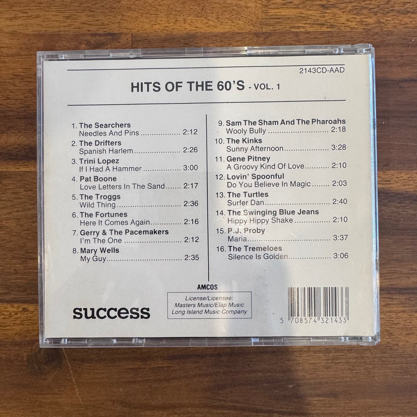 VARIOUS ARTISTS - HITS OF THE 60S (Preloved CD)