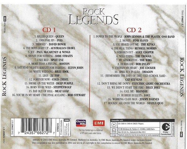 VARIOUS ARTISTS - ROCK LEGENDS (Preloved CD)